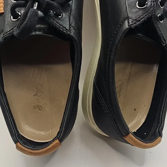 ÈCCO Black Oxford Soft 7 Sneaker Shoes Size 43 Leather Comfort System - Picture 6 of 7